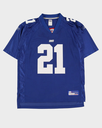 00s Reebok Tiki Barber #21 New York Giants Blue NFL Jersey - L