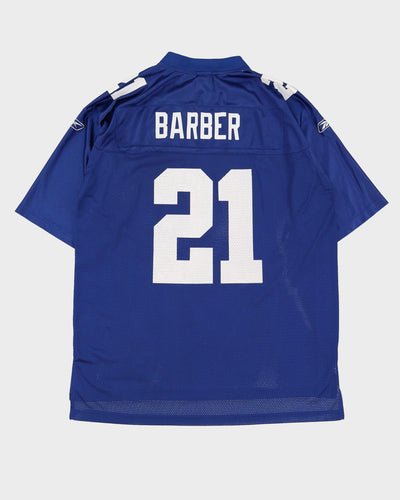 00s Reebok Tiki Barber #21 New York Giants Blue NFL Jersey - L