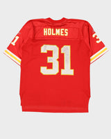 00s Reebok Priest Holmes #31 Kansas City Chiefs Red NFL Jersey - L