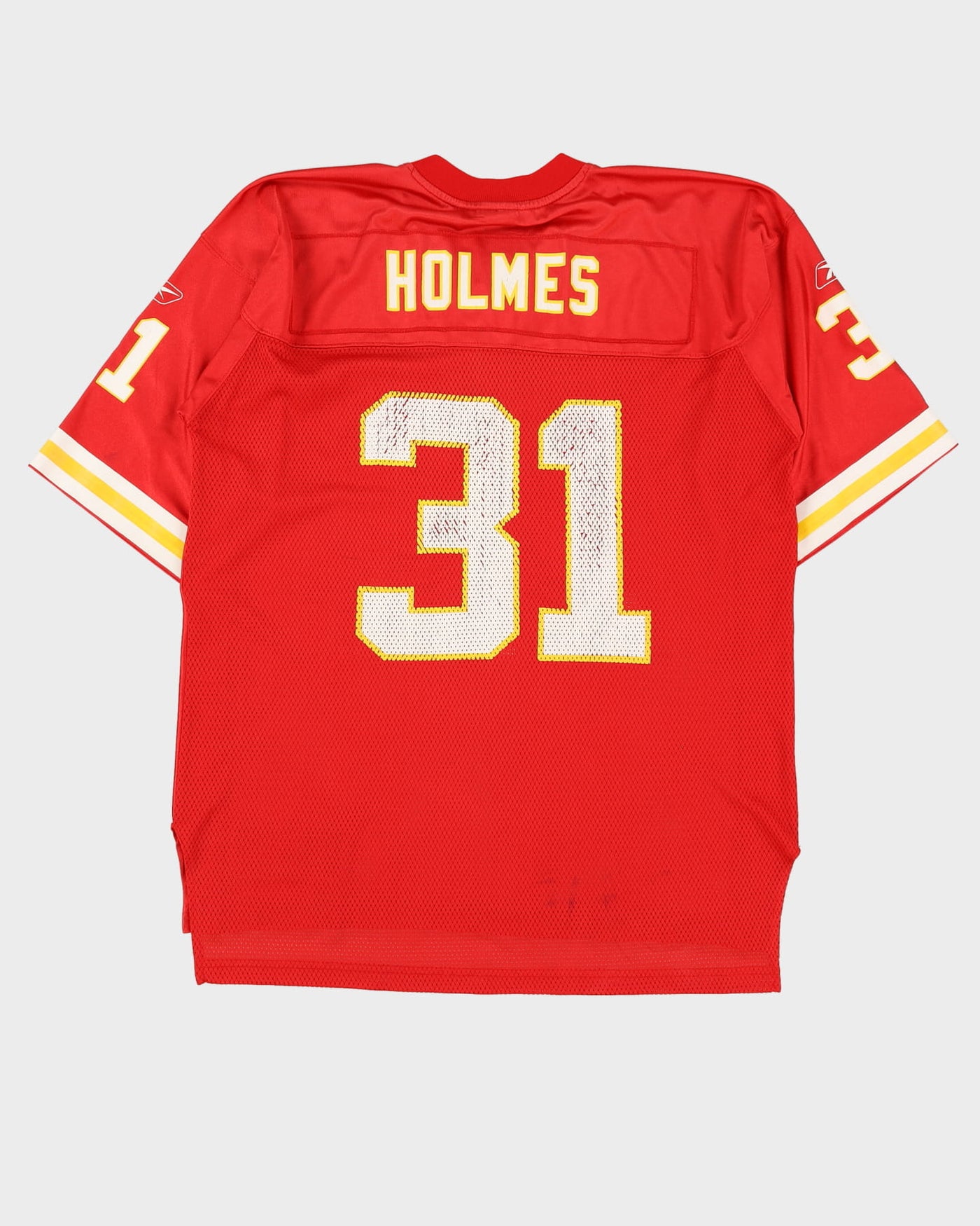 00s Reebok Priest Holmes #31 Kansas City Chiefs Red NFL Jersey - L