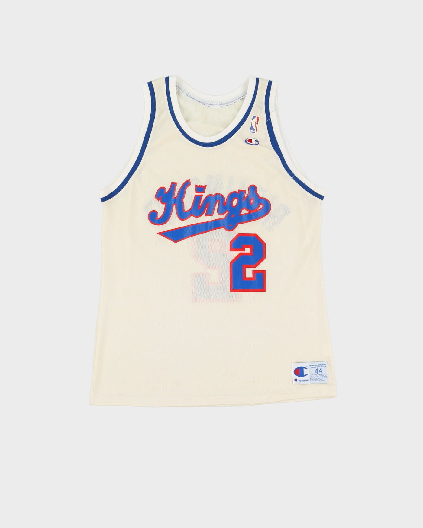 Vintage 90s Champion Mitch Richmond #2 Sacramento Kings White NBA Jersey - M