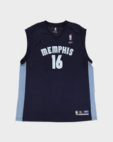 00s Pau Gasol #16 Memphis Grizzlies Blue NBA Jersey - XL
