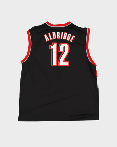 Adidas Lamarcus Aldridge #12 Portland Trail Blazers Black / Red NBA Jersey - XL
