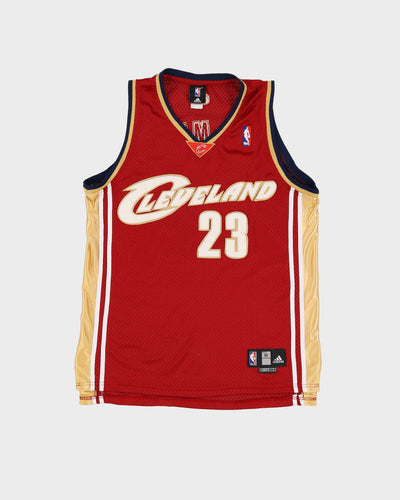 Adidas LeBron James #23 Cleveland Cavaliers Red / Gold NBA Jersey - L