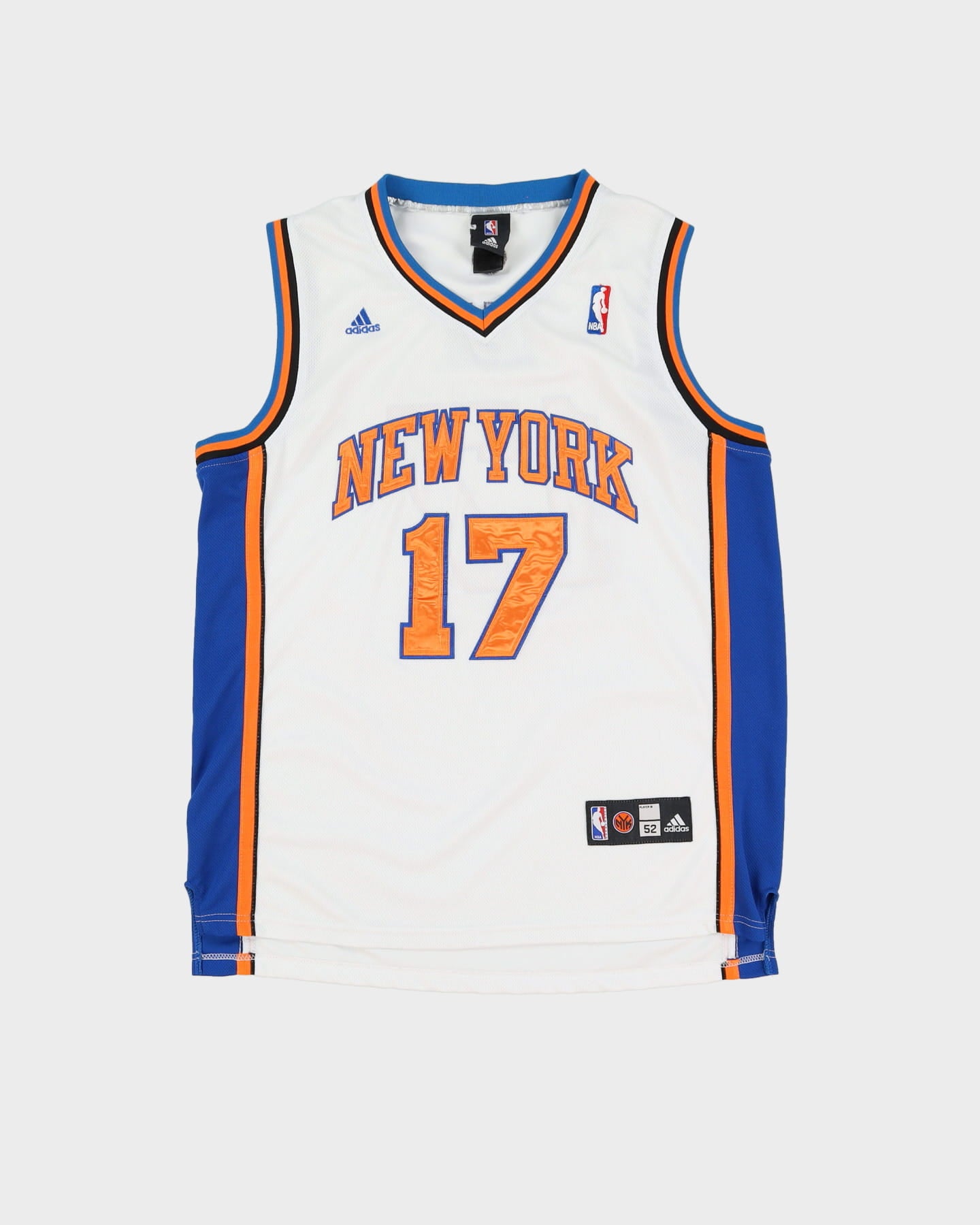 Adidas Jeremy Lin #17 New York Knicks White / Blue / Orange Stitched NBA Jersey - XL