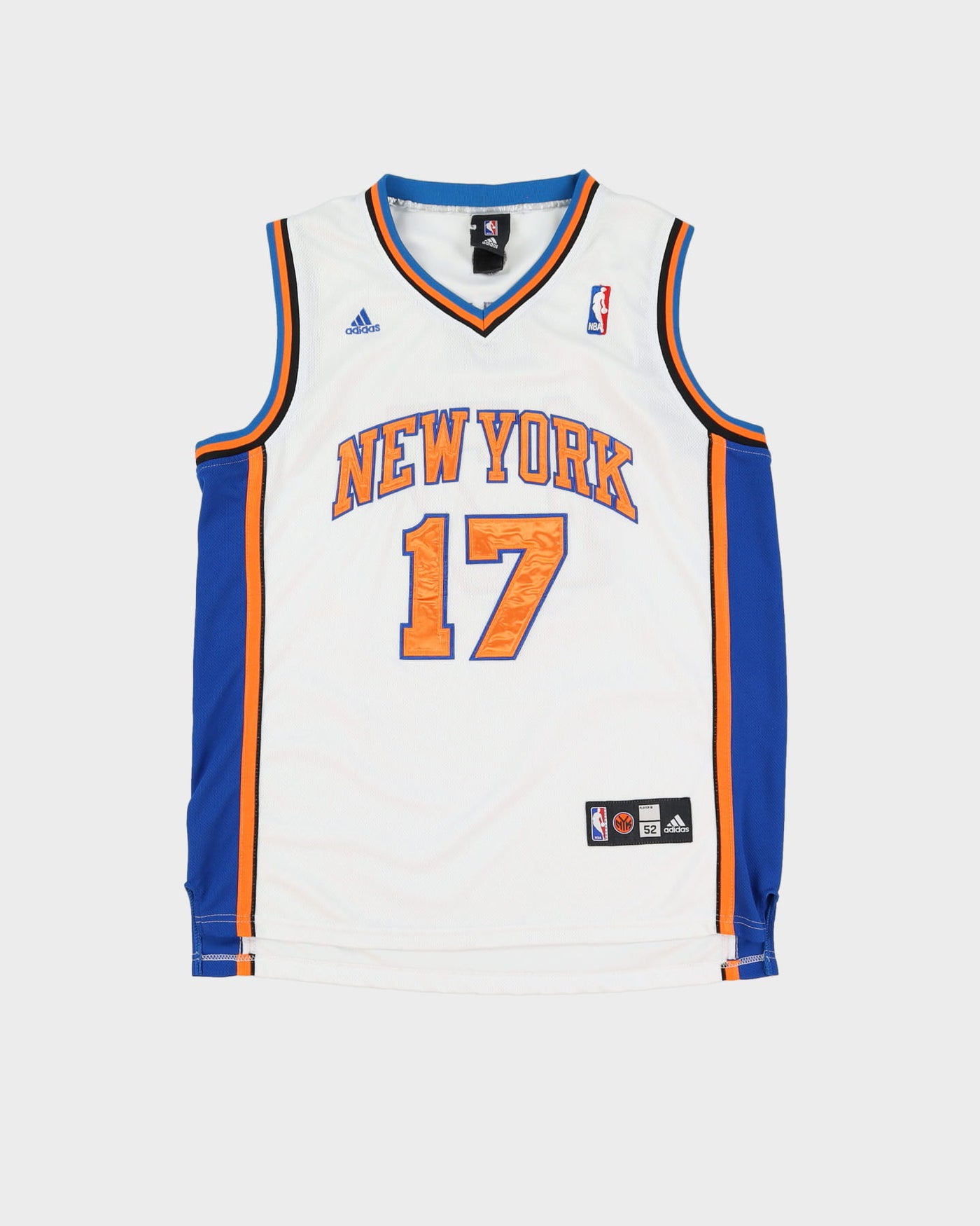 Adidas Jeremy Lin #17 New York Knicks White / Blue / Orange Stitched NBA Jersey - XL