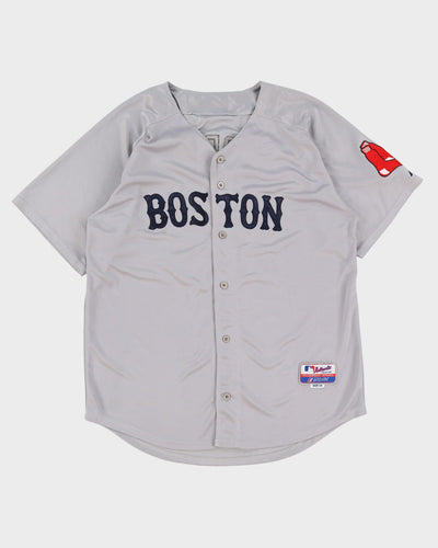 MLB Boston Red Sox Dustin Pedroia #15 Grey Baseball Jersey - XL