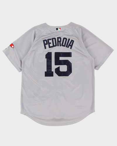 MLB Boston Red Sox Dustin Pedroia #15 Grey Baseball Jersey - XL