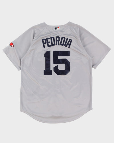 MLB Boston Red Sox Dustin Pedroia #15 Grey Baseball Jersey - XL