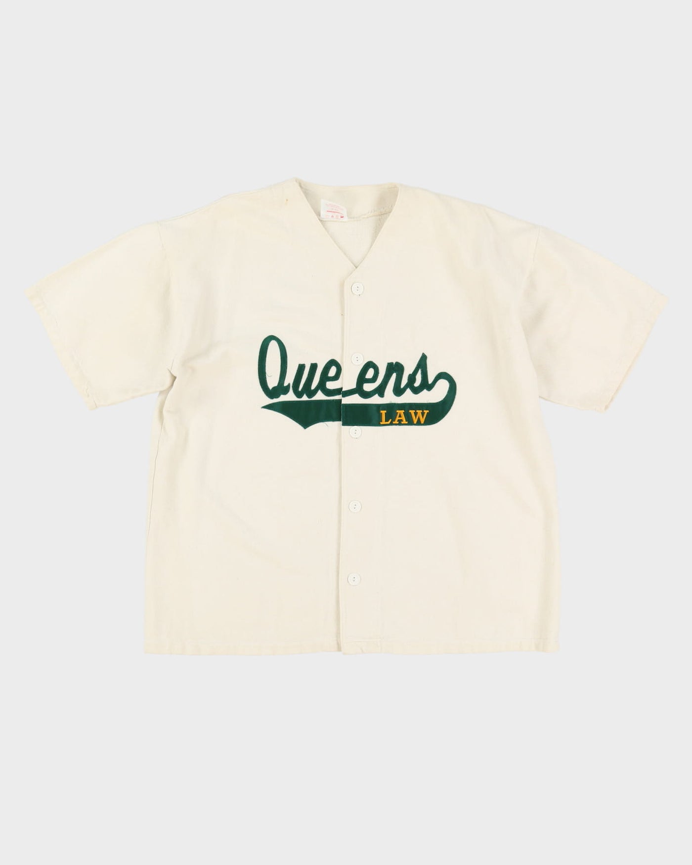 80s Queens Law Off-White Baseball Jersey - XL