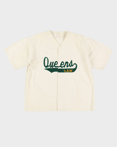 80s Queens Law Off-White Baseball Jersey - XL