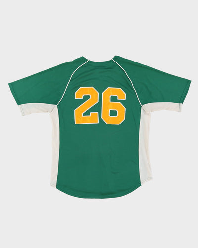 Green Athletics Embroidered Baseball Jersey - L