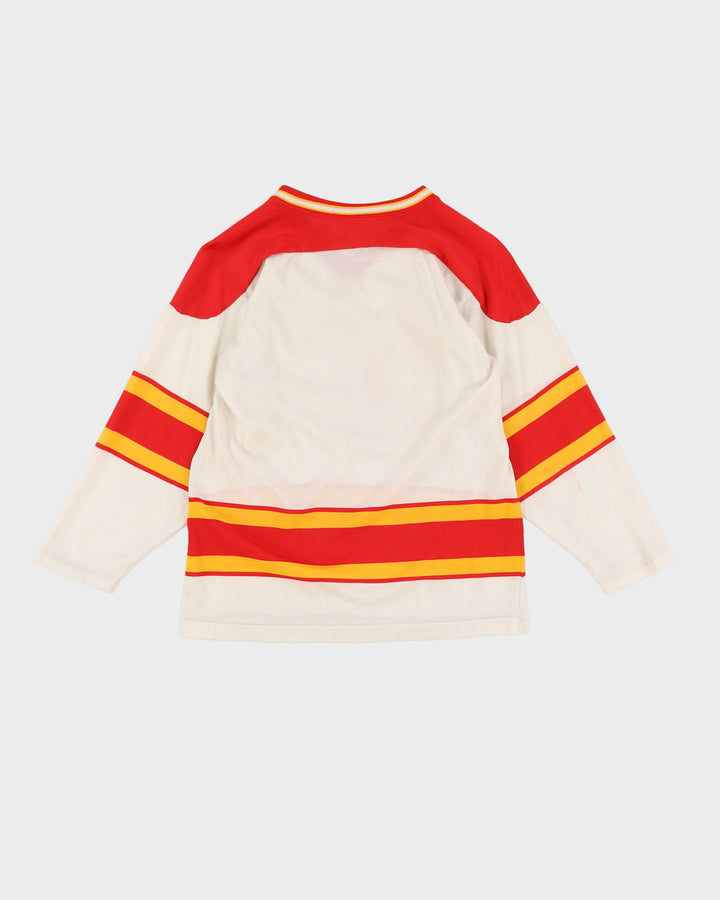 Vintage 80s Calgary Flames Red / White NHL Ice Hockey Jersey - XS
