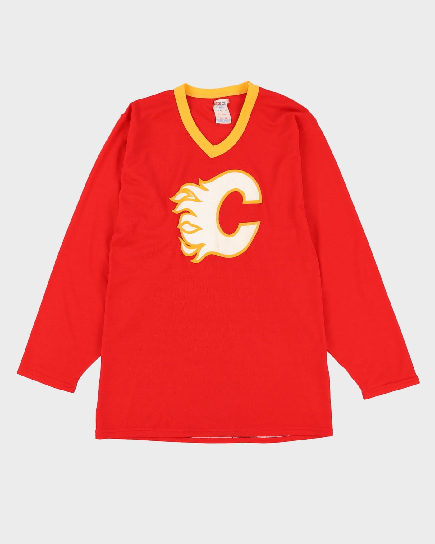 Vintage CCM Early 90s Calgary Flames Red NHL Ice Hockey Jersey - S