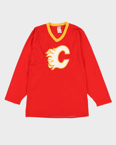 Vintage CCM Early 90s Calgary Flames Red NHL Ice Hockey Jersey - S