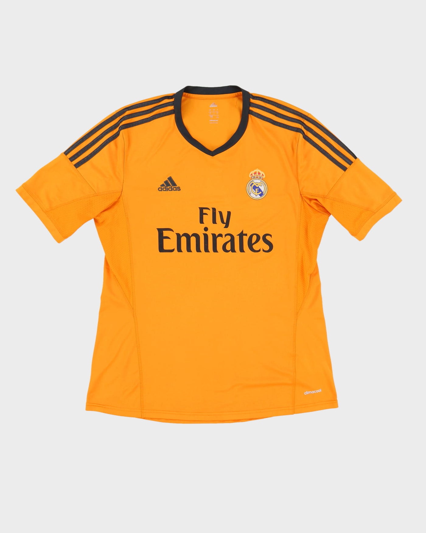 Camiseta Adidas Real Madrid 2013-14 Naranja Segunda Equipación L