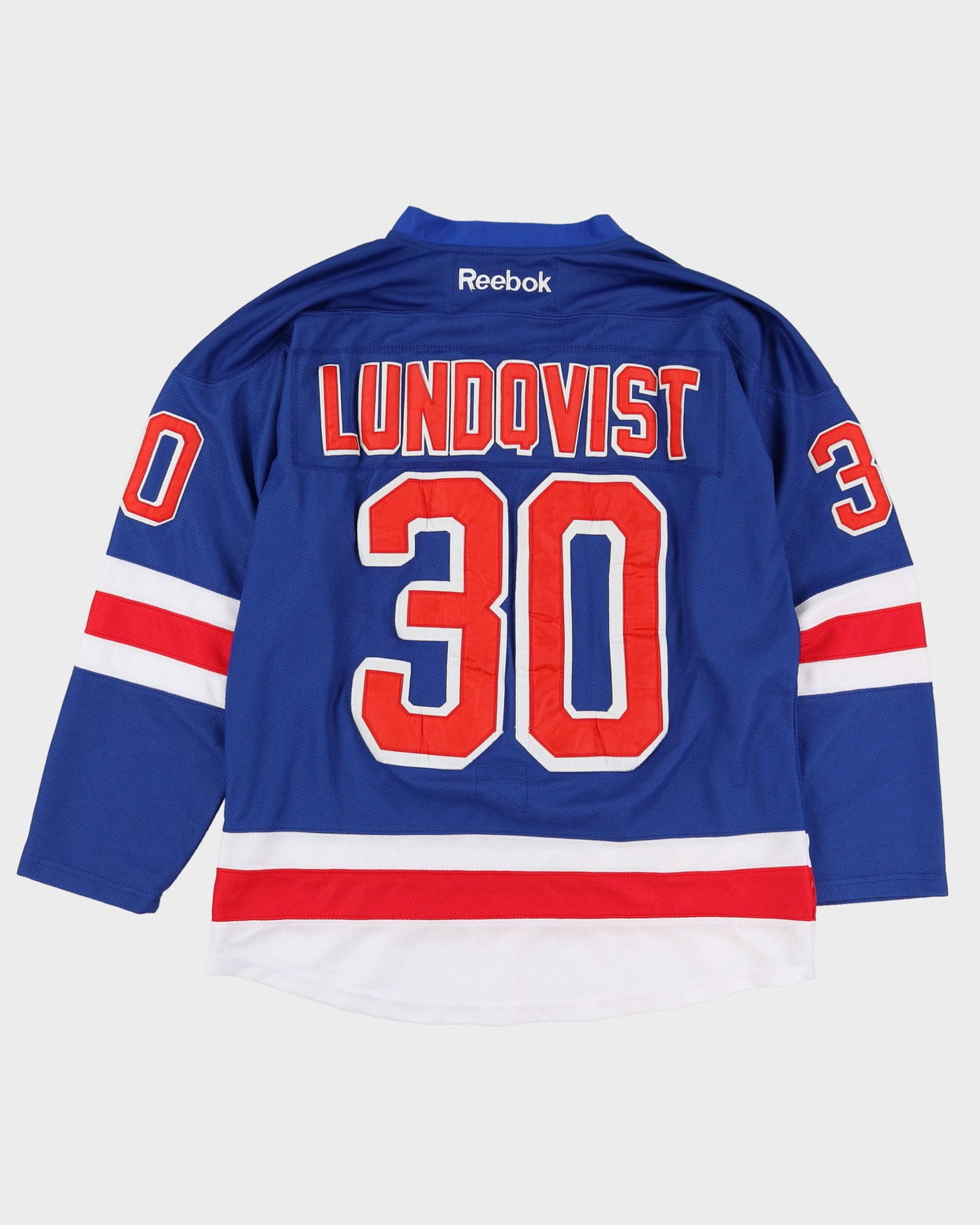 Henrik Lundqvist #30 New York Rangers Blue Reebok NHL Stitched Hockey Jersey - XL