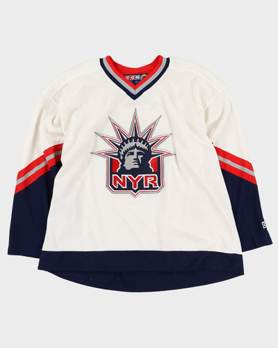 New York Rangers White CCM NHL Stitched Hockey Jersey - XL / XXL