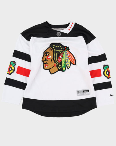 Chicago Blackhawks White Reebok NHL Stitched Hockey Jersey - L