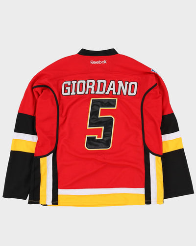 Mark Giordano #5 Calgary Flames Red Reebok NHL Stitched Hockey Jersey - XL