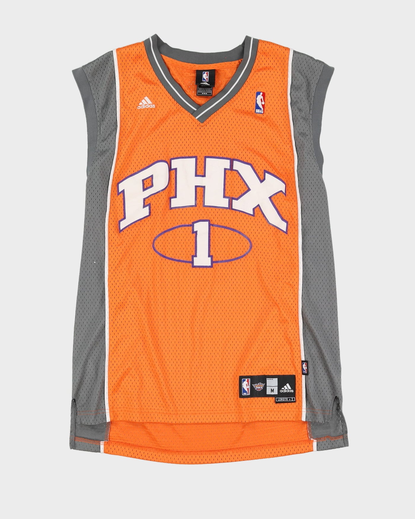 00s Amar'e Stoudemire #1 Phoenix Suns Stitched Orange / Grey NBA Basketball Jersey - M