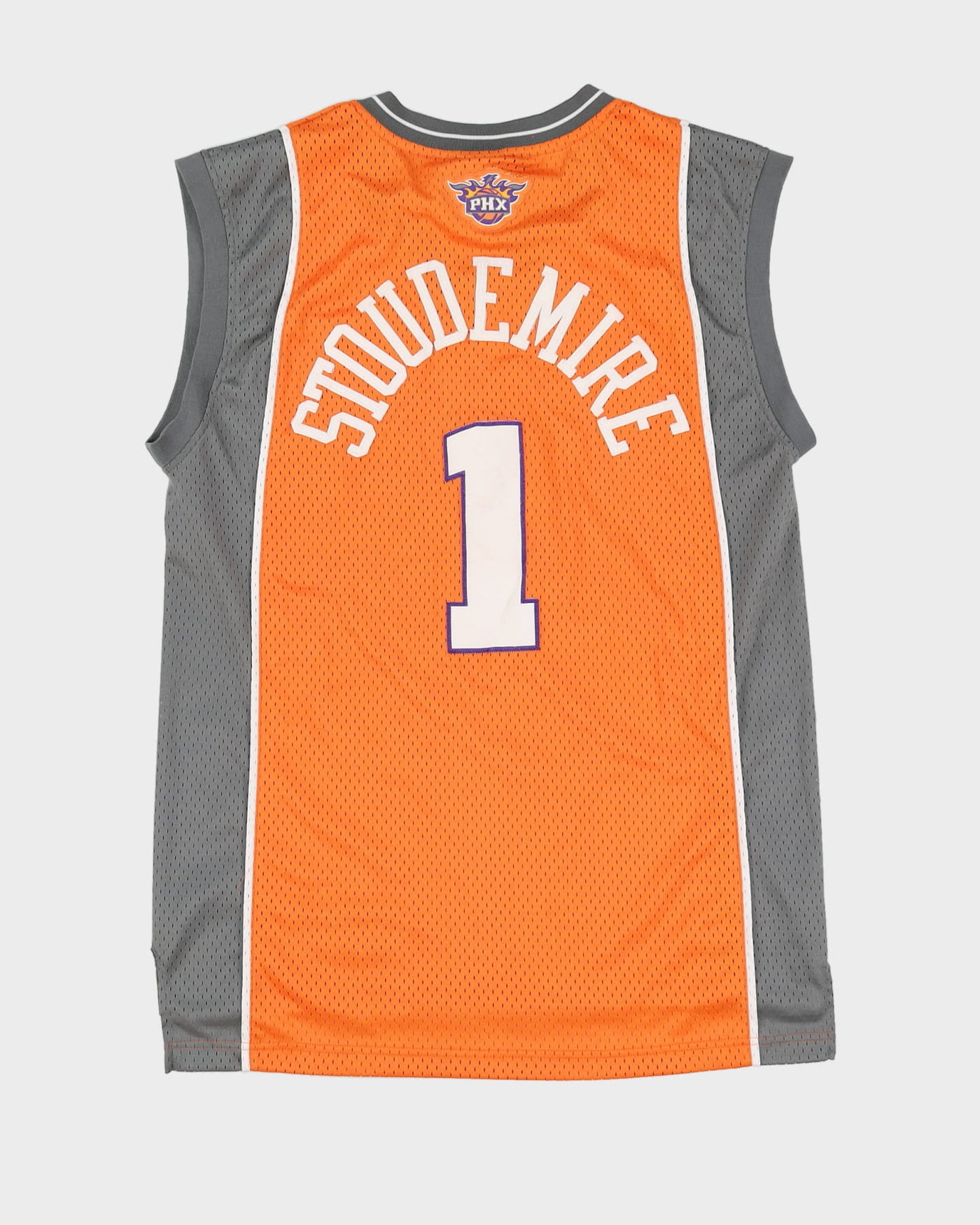 00s Amar'e Stoudemire #1 Phoenix Suns Stitched Orange / Grey NBA Basketball Jersey - M
