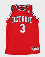 00s Nike Ben Wallace #3 Detroit Pistons Red NBA Jersey - M