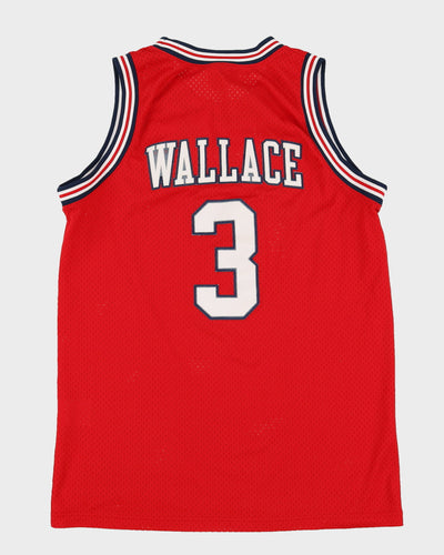 00s Nike Ben Wallace #3 Detroit Pistons Red NBA Jersey - M
