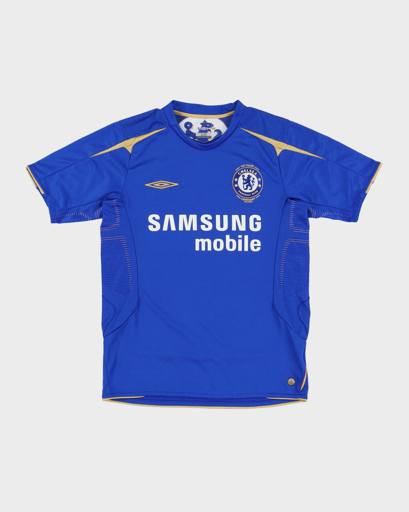 2005 100 Year Anniversary Umbro Chelsea Blue Home Kit Football Shirt Jersey - S