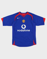 2004 Nike Manchester United Blue Away Kit Football Shirt Jersey - S