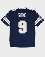 00s Tony Romo #9 Dallas Cowboys Navy NFL American Stitched Football Jersey - M