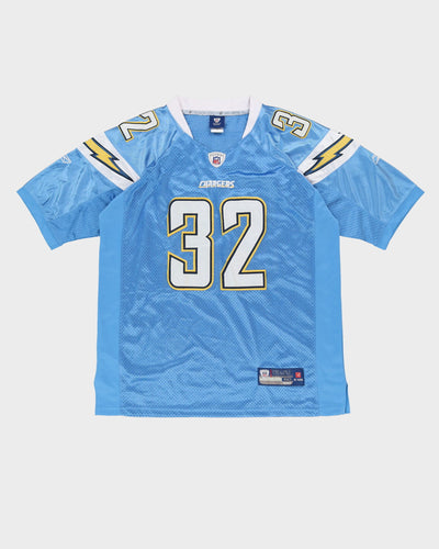 00s Eric Weddle #32 San Diego Chargers Blue NFL American Stitched Football Jersey - XL / XXL