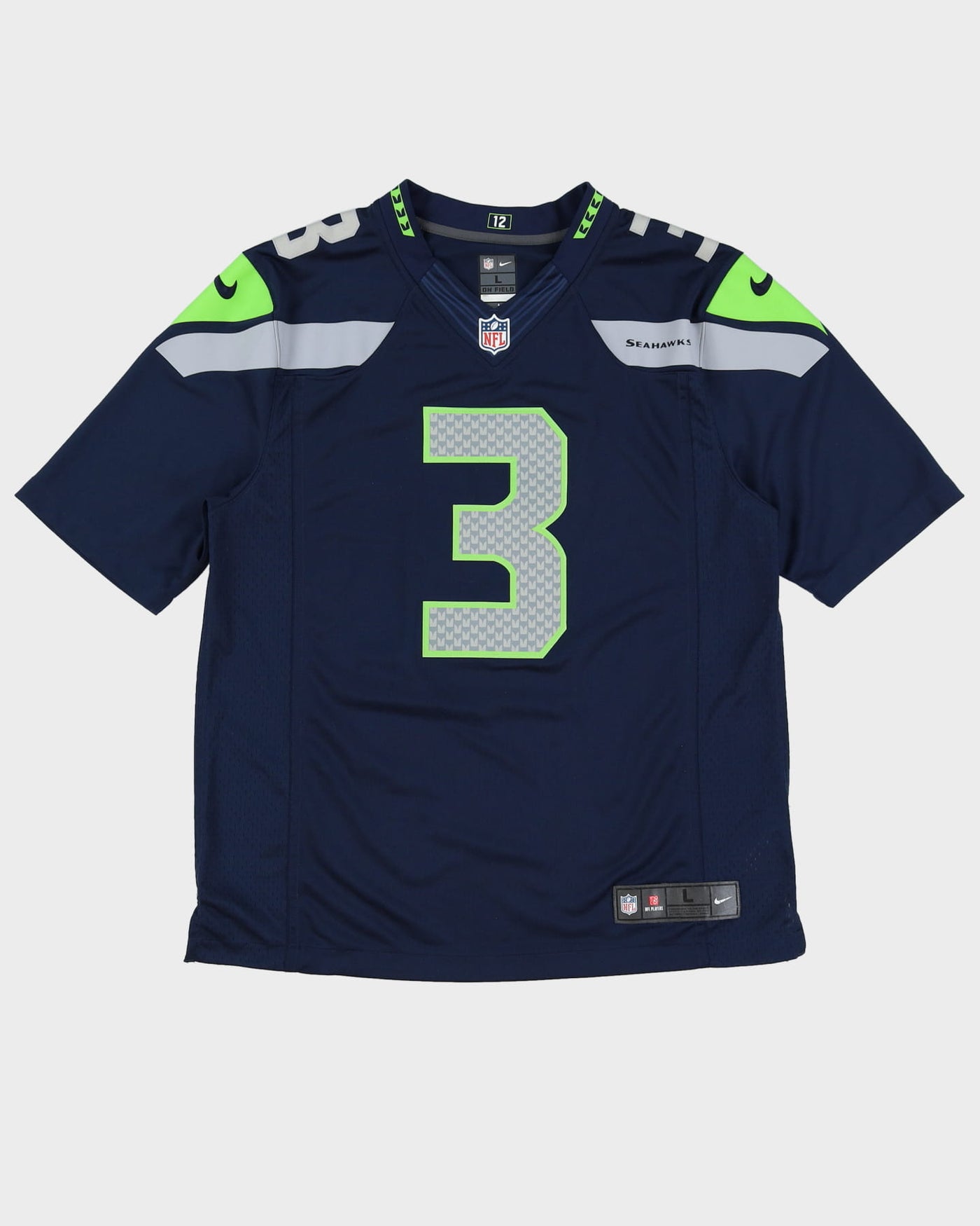Nike Russell Wilson #3 Seattle Seahawks Navy NFL American Football Jersey - L
