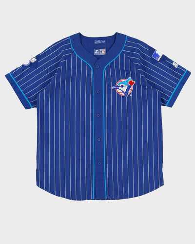 90s Starter Toronto Blue Jays Blue Pinstripe MLB Baseball Jersey - XL