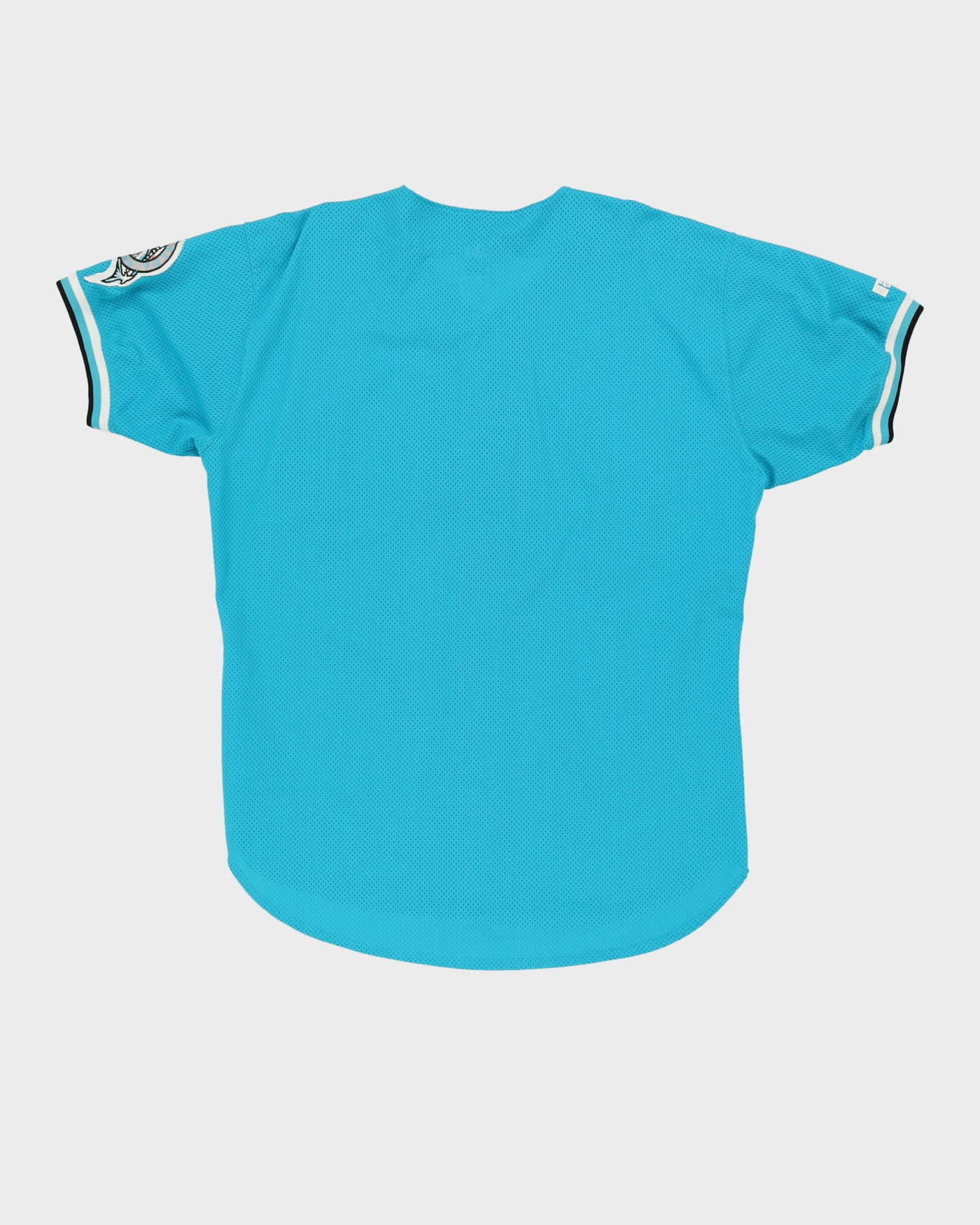 Vintage 90s Florida Marlins MLB Blue / Teal Button Up Baseball Jersey - XL