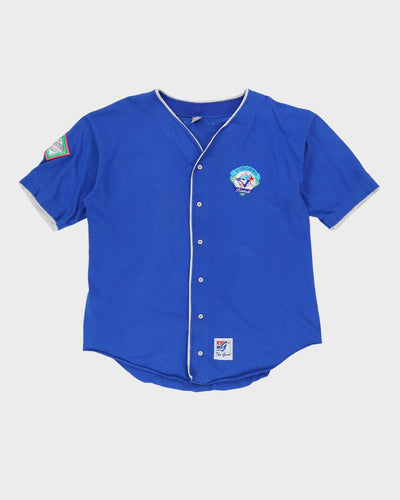 Vintage 90s Toronto Blue Jays MLB Blue Button Up Baseball Jersey - XL