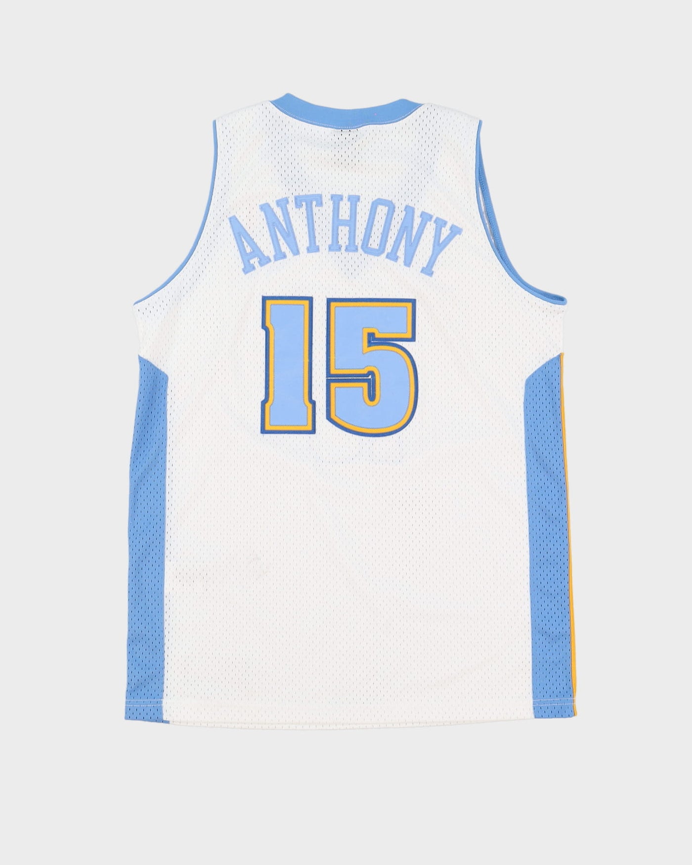 00s Carmelo Anthony #15 Denver Nuggets NBA Stitched White Basketball Jersey - M