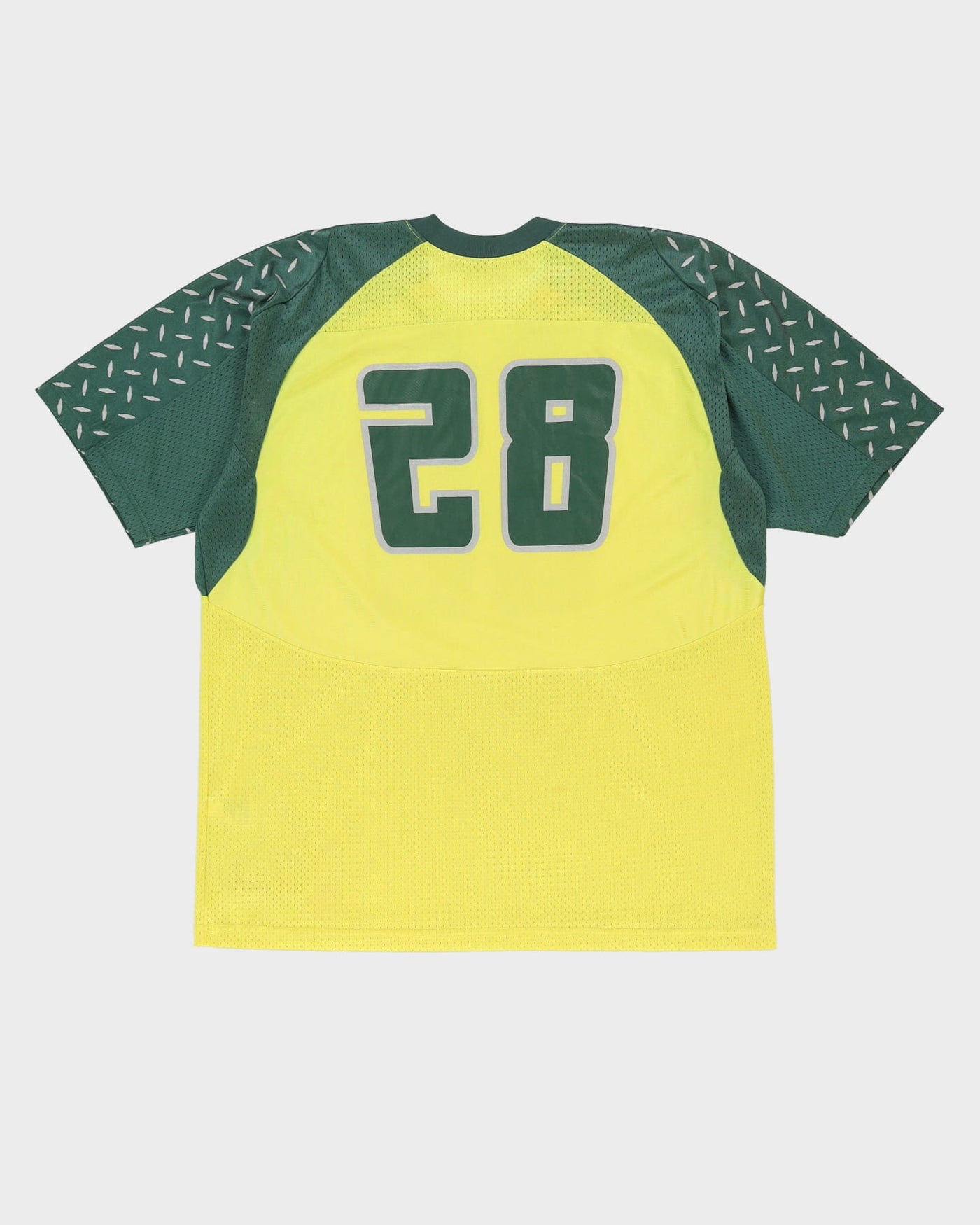 00s Jonathan Stewart #28 Oregon Ducks Green / Yellow Nike Jersey - XL