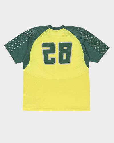00s Jonathan Stewart #28 Oregon Ducks Green / Yellow Nike Jersey - XL