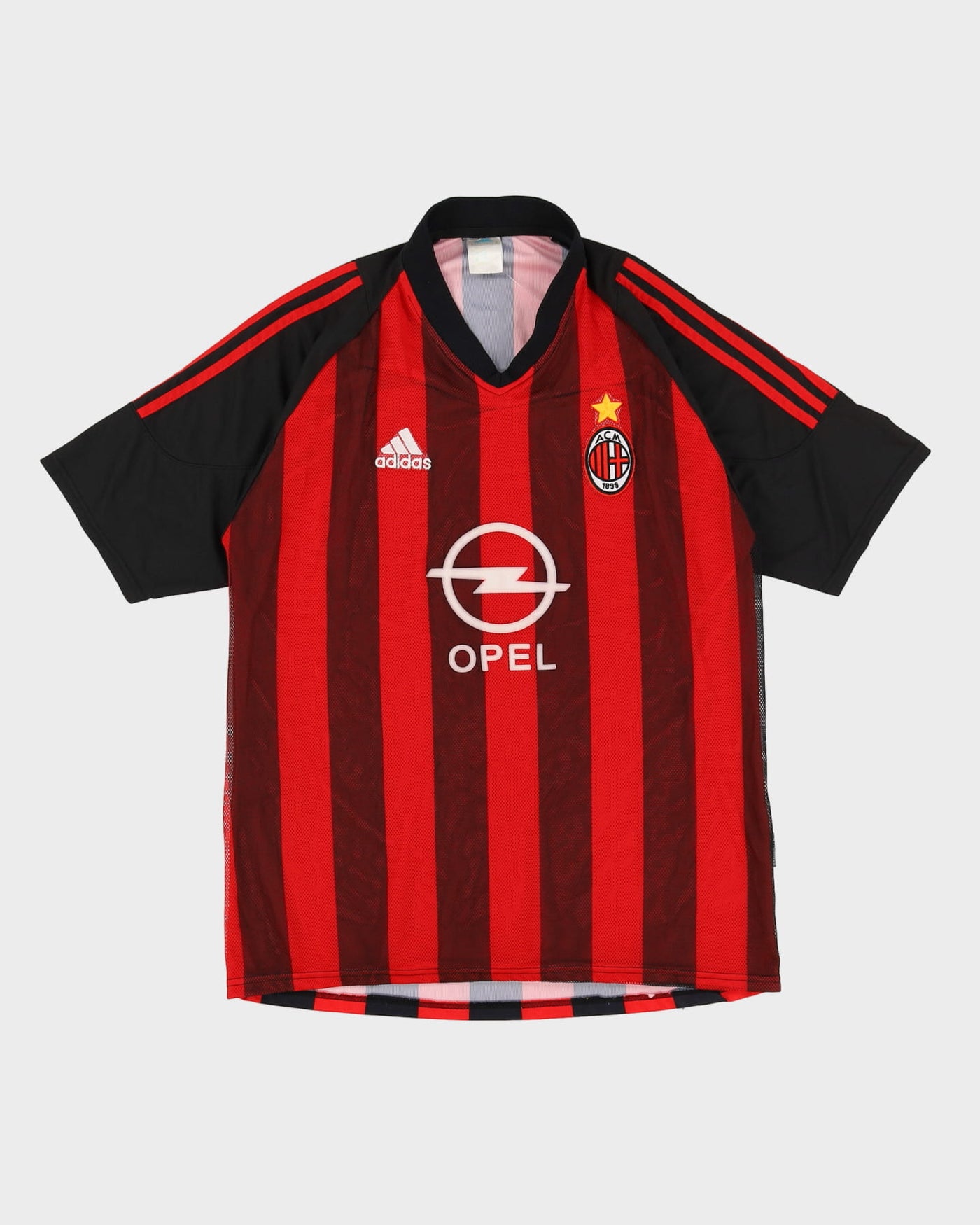 2002 AC Milan Adidas Black / Red Home Kit / Football Shirt / Jersey - L