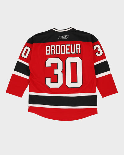 Brodheur #30 New Jersey Red Devils Stitched Red Reebok NHL Ice Hockey Jersey - XL / XXL