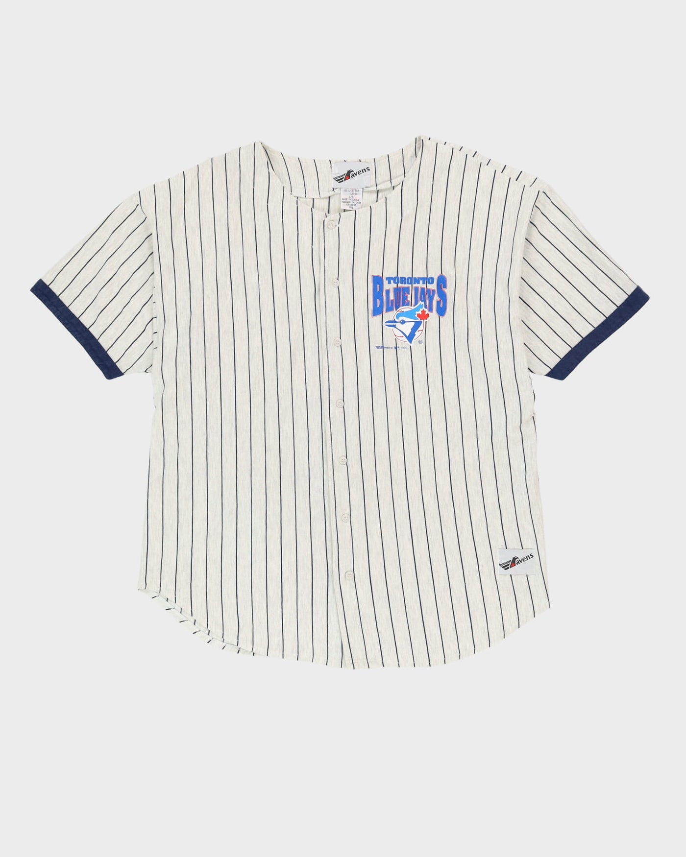 Vintage 1993 Toronto Blue Jays MLB Grey Pinstripe Jersey - L