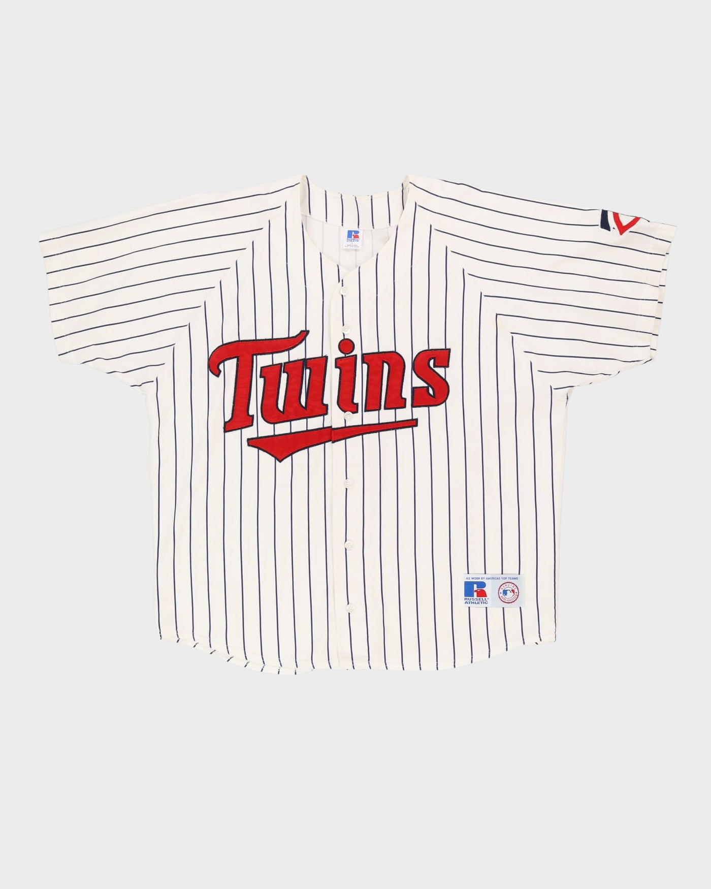 Vintage 90s Minnesota Twins Russell Athletic White Pinstripe Jersey - L