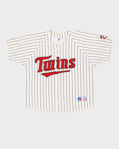 Vintage 90s Minnesota Twins Russell Athletic White Pinstripe Jersey - L