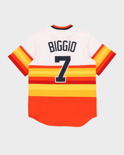 Houston Astros Majestic Cooperstown Collection MLB American Football Style Jersey - M