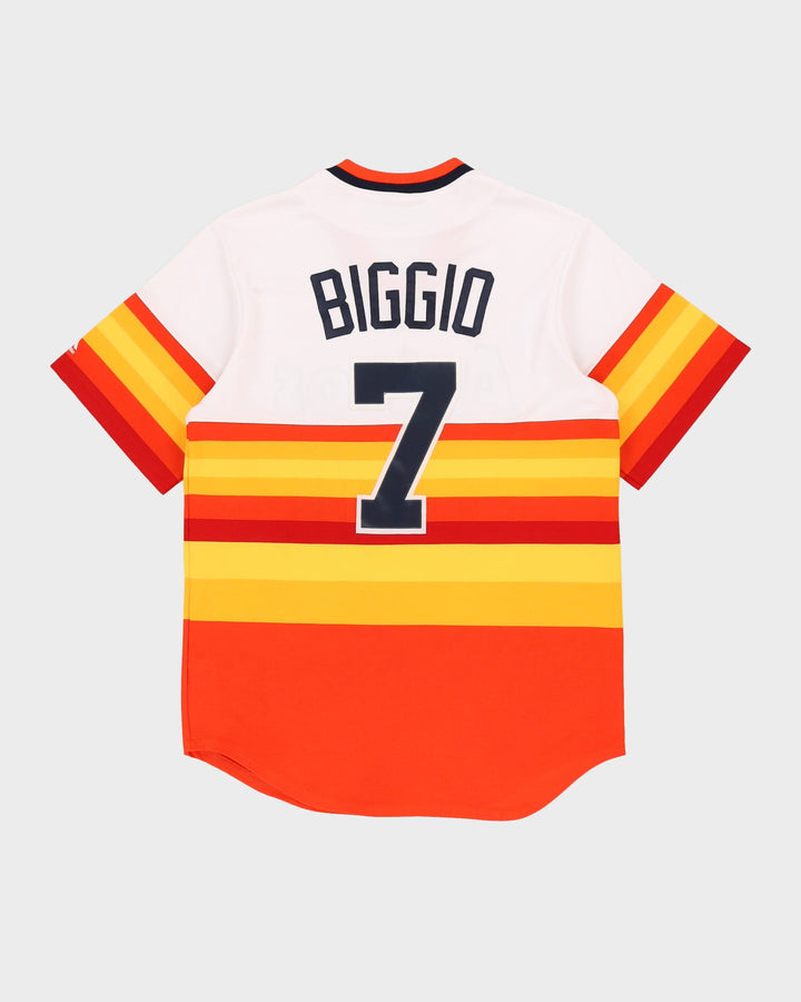 Houston Astros Majestic Cooperstown Collection MLB American Football Style Jersey - M