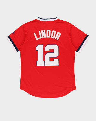 Lindor Cleveland Indians Majestic Cooperstown Collection MLB Baseball Jersey - M