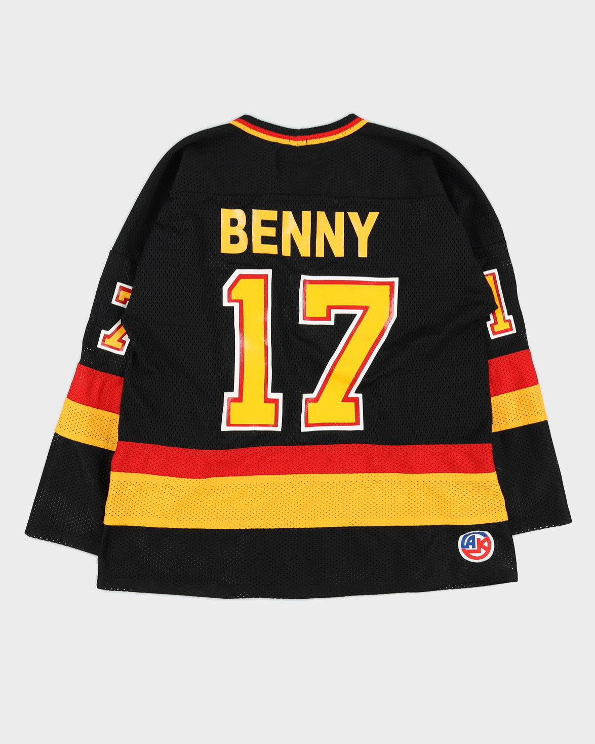 Vintage 80s Athletic Knit Black Benny #17 Football Mesh Jersey - L