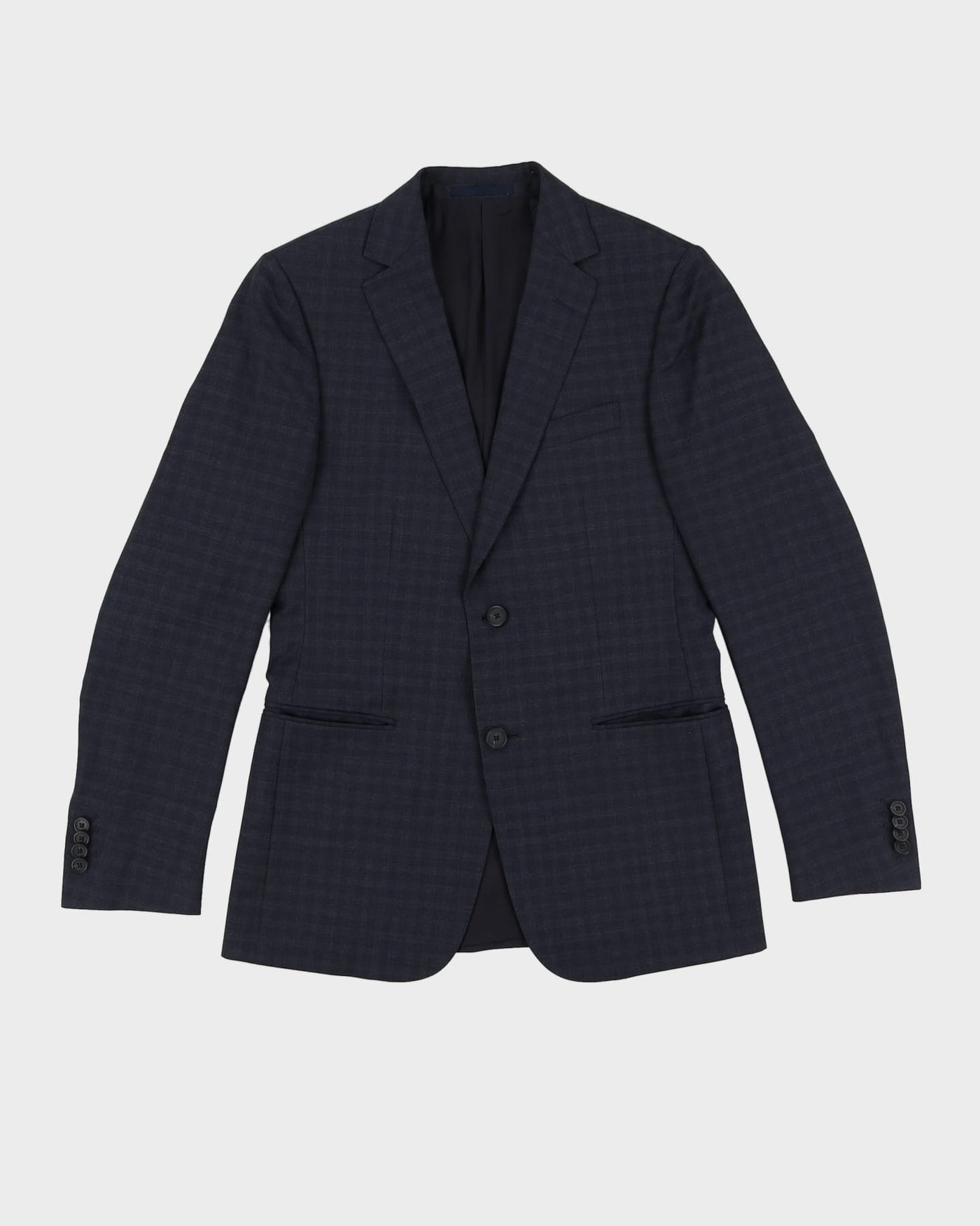 Z Zegna Navy Check Patterned 2 Piece Suit - CH38 W32