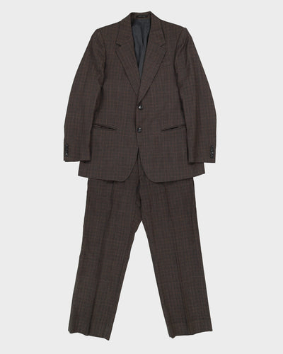 Emporio Armani Brown Check Patterned 2 Piece Suit - CH42 W36